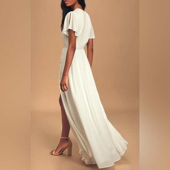 Heart of Marigold Off-White Wrap Maxi Dress - Picture 4 of 10